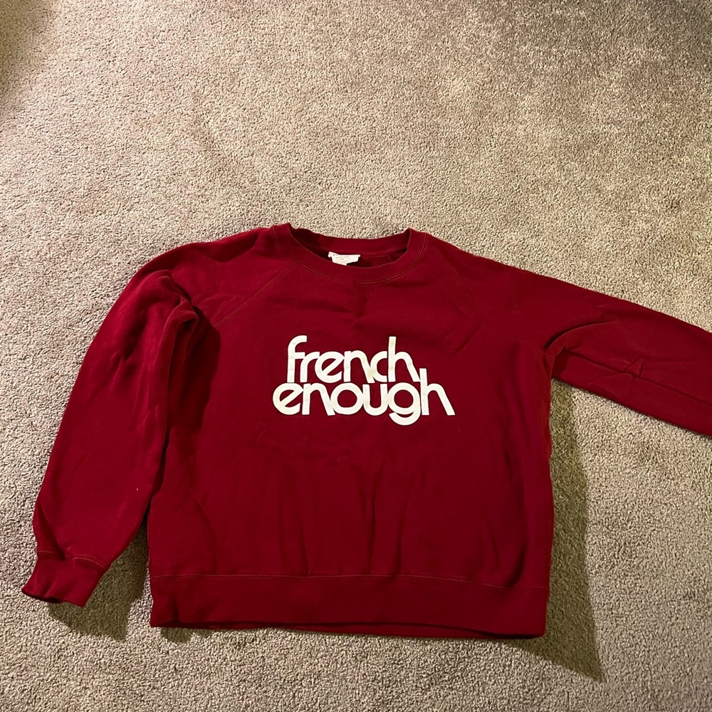 Sezane Red Sweatshirt with White Text
